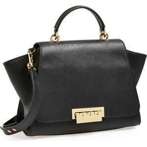 BLACK 'eartha' Saffiano Top Handle Black Only Leat